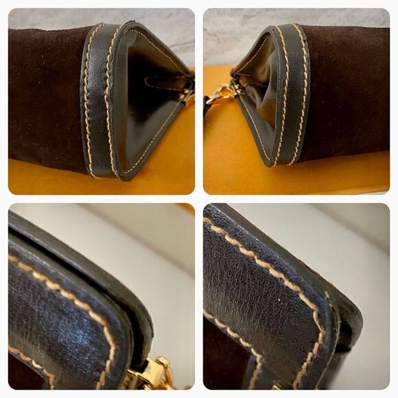 GUCCI Suede Leather Clutch-Crossbody/ShoulderโBagโ๐ผโBrown - Picture 12 of 16